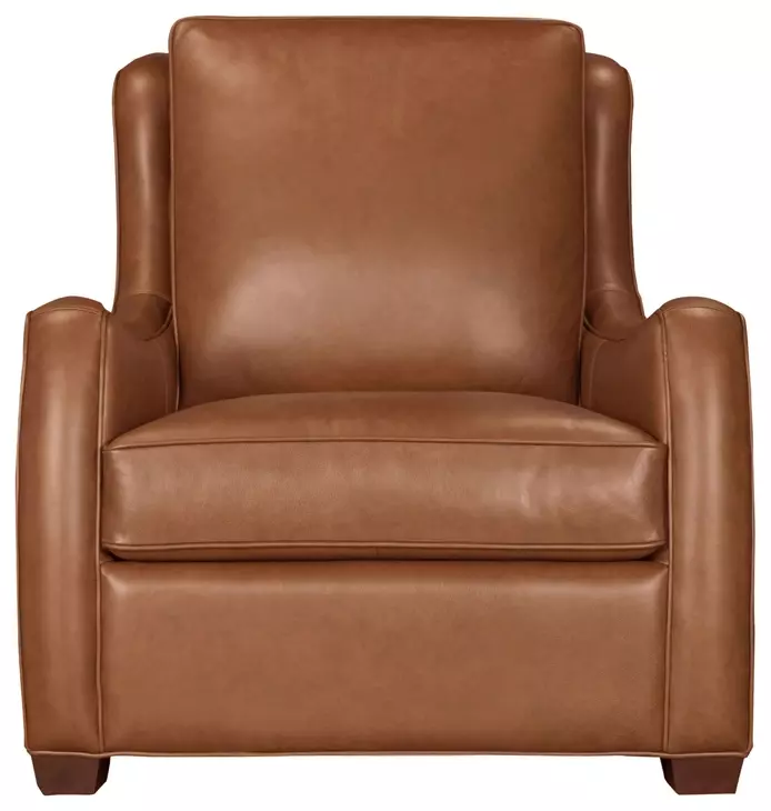 Channing Renaissance Cinnamon Leather Upholstered Accent Chair with Nailhead Trim Set of 2