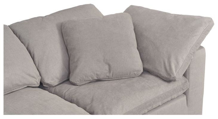 Clay Light Gray Performance Fabric 3 Piece Modular Sectional with Pillows