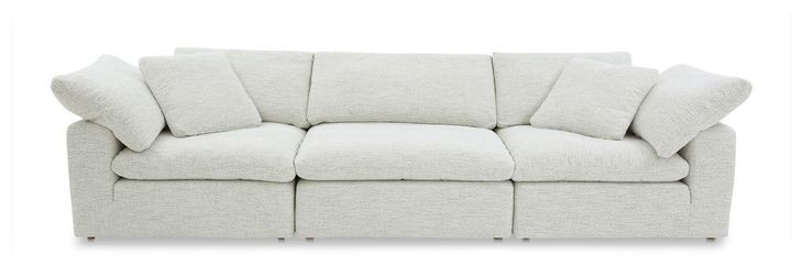 Clay Coastside Sand Performance Fabric 3 Piece Modular Sectional with Pillows