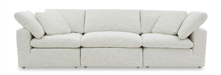 Terra Coastside Sand Performance Fabric 3 Piece Modular Sectional with Pillows