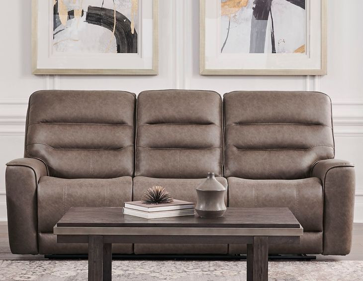 Lawson Sydney Brunette 86" Zero Gravity Triple Power Reclining Sofa with USB Charging