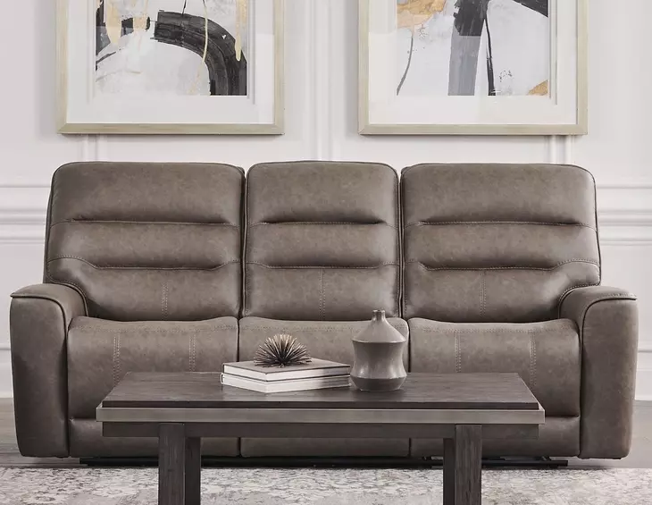 Lawmere Sydney Brunette 86" Zero Gravity Triple Power Reclining Sofa with USB Charging