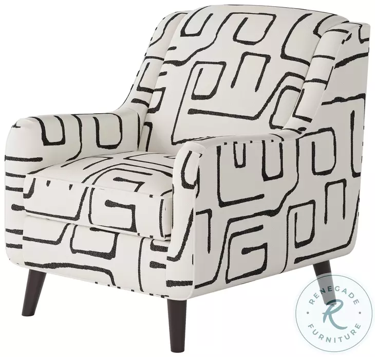 Fossil Ebony Sloped Arms Accent Chair