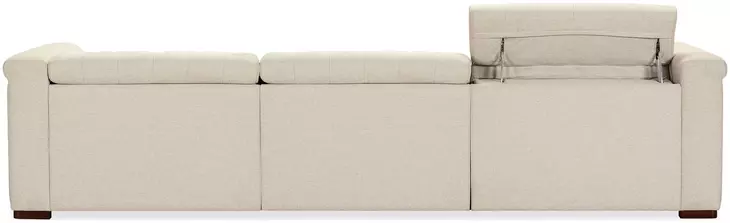Savion Deux 43" Beige Performance Fabric 3-Seater 126" Sofa with Dual Power Recliners and Triple Power Headrests