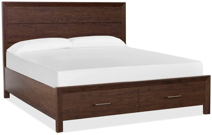 Llewellyn Columbian Walnut King Storage Panel Bed