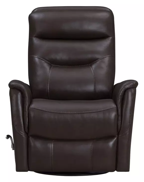 Novara Milan Brown Leather Swivel Glider Recliner
