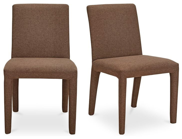 Monte Brown Performance Fabric Upholstered Dining Chair Set of 2
