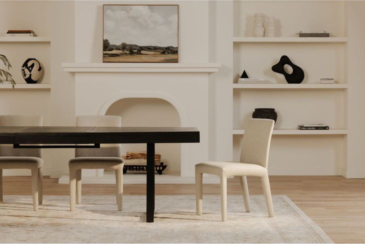 Monte Beige Performance Fabric Upholstered Dining Chair Set of 2