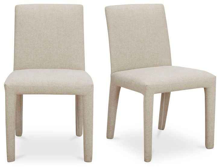 Monte Beige Performance Fabric Upholstered Dining Chair Set of 2