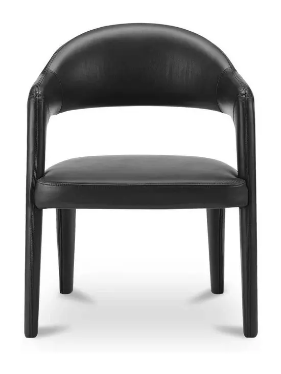 Martens Black Leather Upholstered Dining Chair
