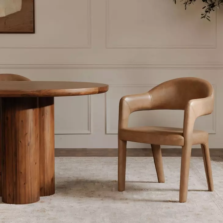 Martens Brown Leather Upholstered Dining Chair