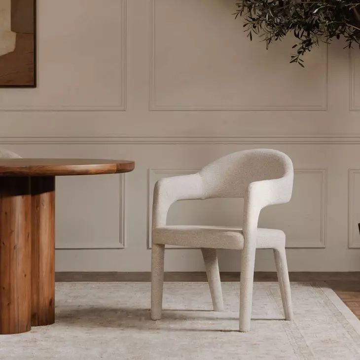 Martens Beige Performance Fabric Upholstered Dining Chair