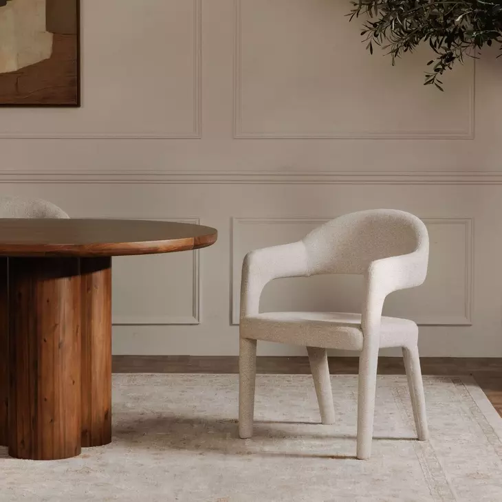 Martens Beige Performance Fabric Upholstered Dining Chair