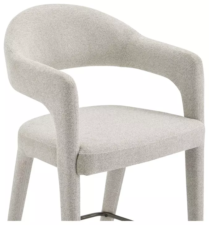 Martens Beige Performance Fabric Upholstered Counter Height Stool