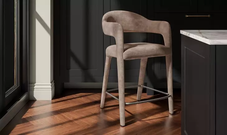 Martens Camel Upholstered Bar Stool