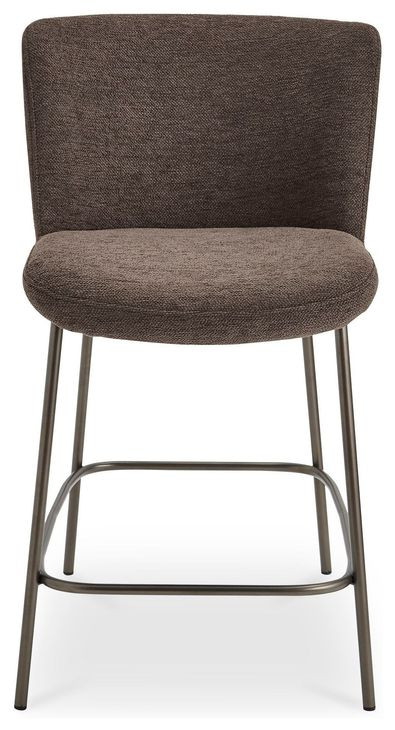 Early Dark Brown Upholstered Counter Height Stool