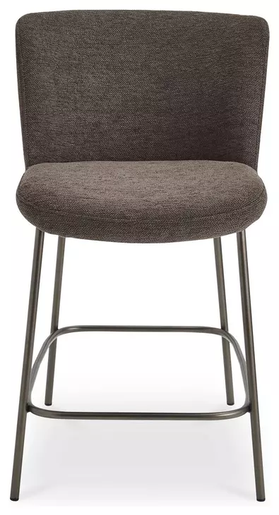 Early Dark Brown Upholstered Counter Height Stool