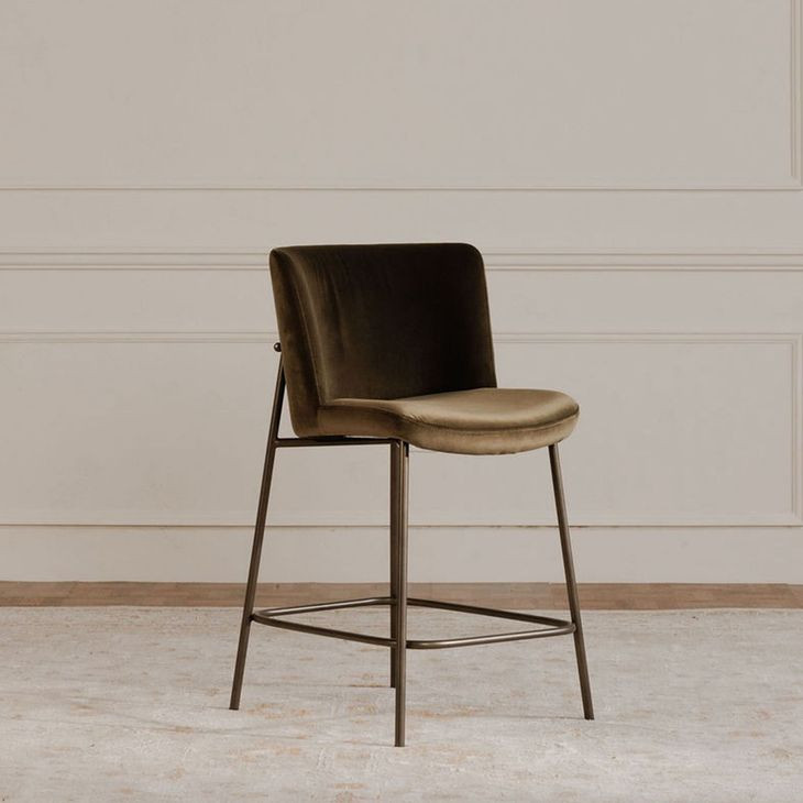 Early Green Upholstered Counter Height Stool