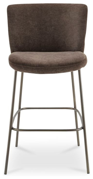 Early Dark Brown Upholstered Bar Stool