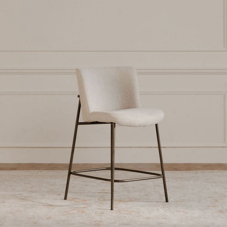 Early Beige Performance Fabric Upholstered Bar Stool