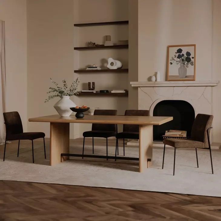 Danny Dark Brown Upholstered Dining Chair Set of 2 From Moe