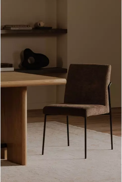 Danny Dark Brown Upholstered Dining Chair Set of 2