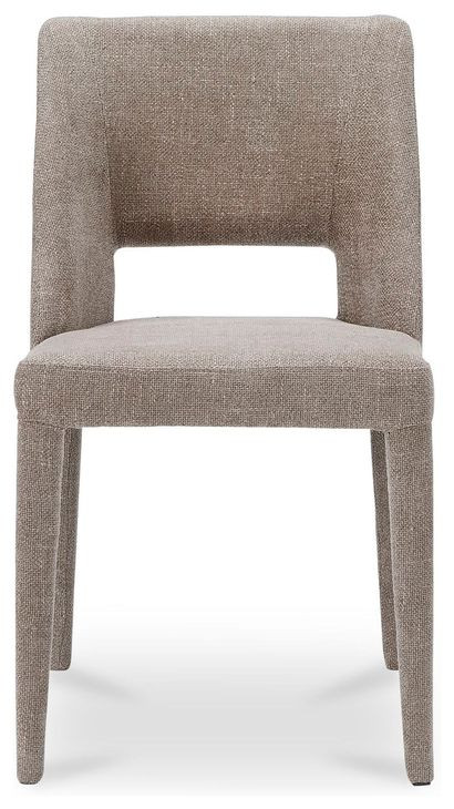 Joyce Light Brown Performance Fabric Upholstered Dining Chair Set of 2