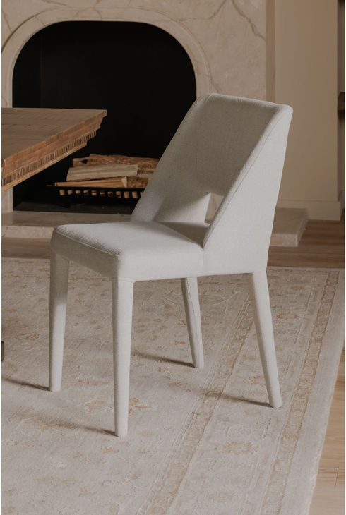 Joyce Beige Performance Fabric Upholstered Dining Chair Set of 2