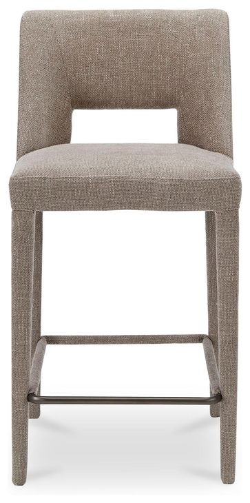 Joyce Light Brown Performance Fabric Upholstered Counter Height Stool