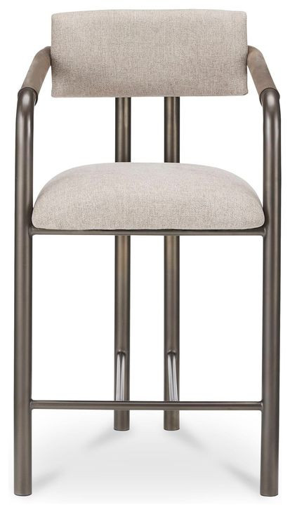Cassidy Brown Leather Upholstered Counter Height Stool