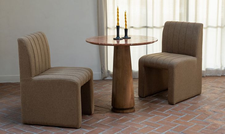 Sally Light Brown Performance Fabric Upholstered Dining Chair