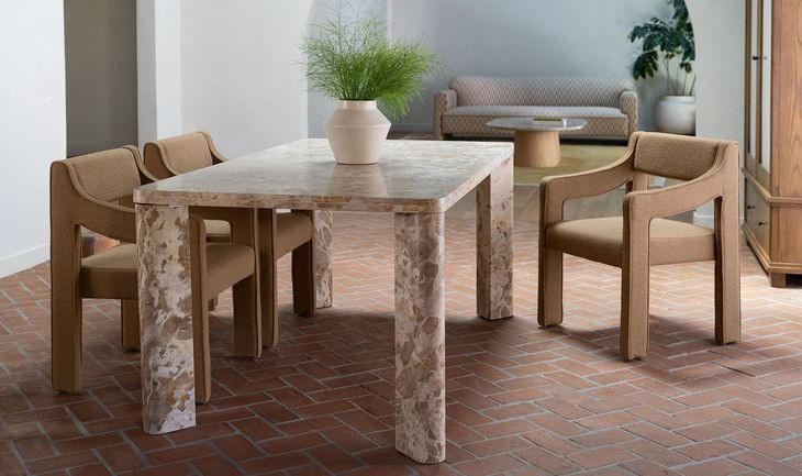 Elise Ochre Performance Fabric Upholstered Dining Chair