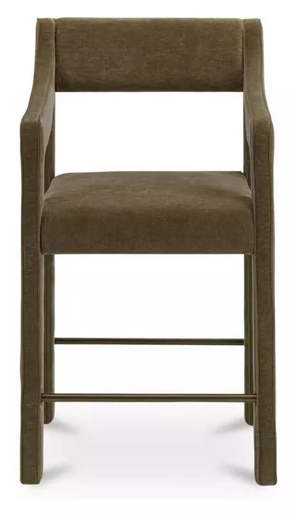 Elise Cedar Green Performance Fabric Upholstered Counter Height Stool