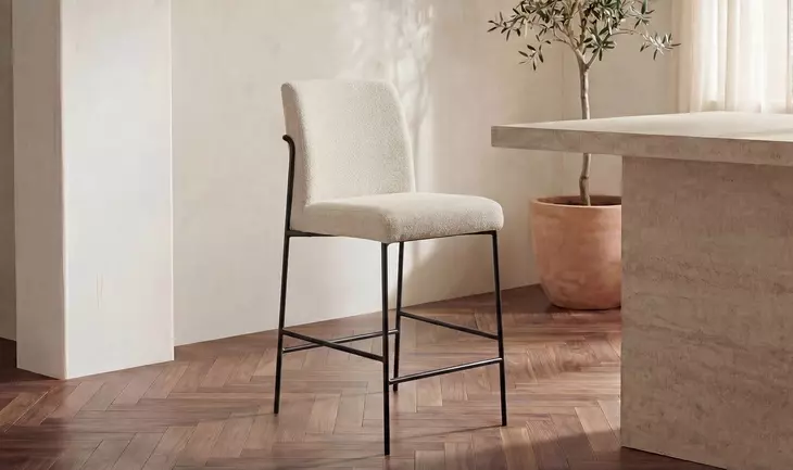 Danny Ivory Upholstered Counter Height Stool