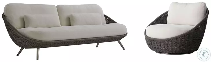 Santa Monica Pebble And Cream Outdoor Living Room Set