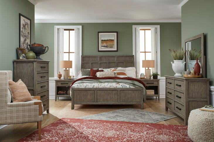 Claremont Smokey Taupe 6 Drawer Dresser with Rectangular Mirror
