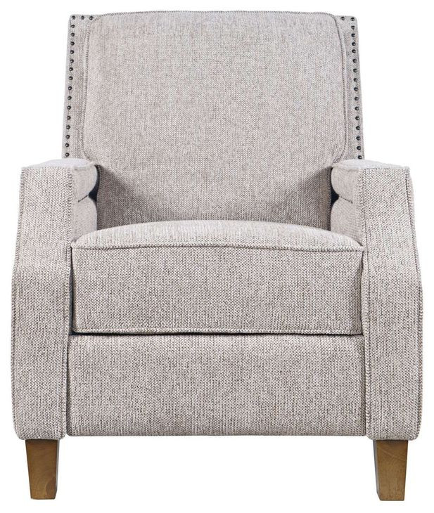 York Gray Recliner Accent Chair with Nailhead Trim