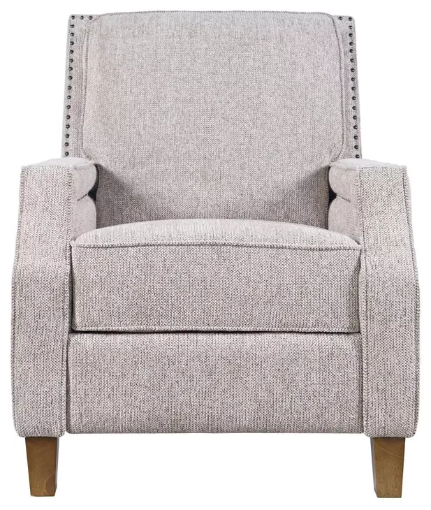 York Gray Recliner Accent Chair with Nailhead Trim
