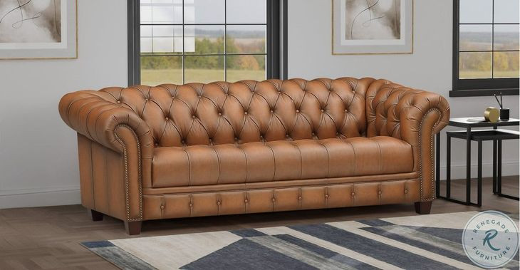 Haworth Saddle Brown Top Grain Leather Sofa