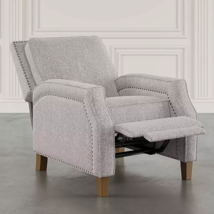 York Sand Recliner Accent Chair with Nailhead Trim
