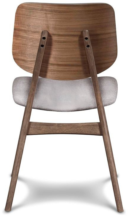 Oscar Walnut and Gray 35" Triangular Corner Dining Set with 2 Cushion Chairs