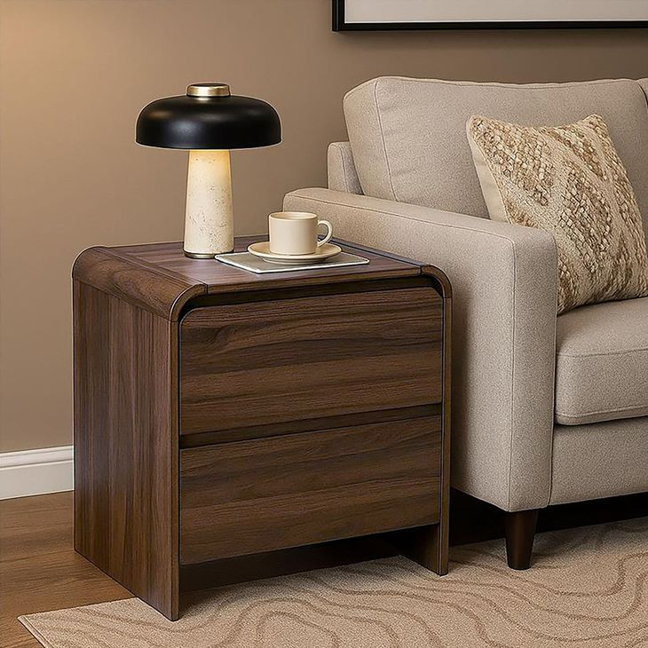 Mara Walnut Rectangular End Table