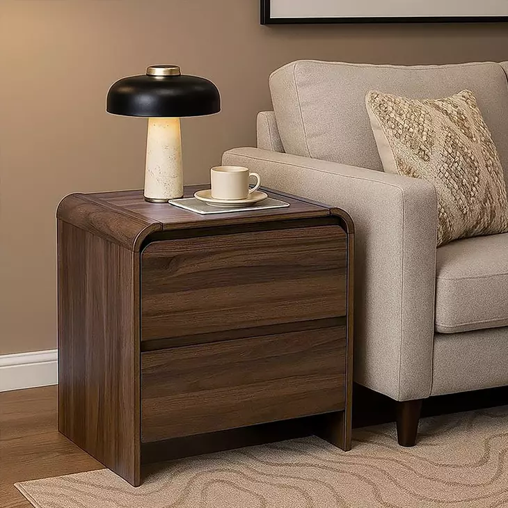Mara Walnut Rectangular End Table