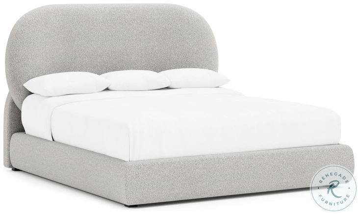 Monolith Gray Performance Fabric Queen Upholstered Panel Bed