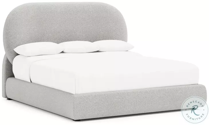 Monolith Gray Performance Fabric Queen Upholstered Panel Bed