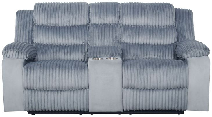 Willow Gray 75" Console Loveseat with Dual Recliner