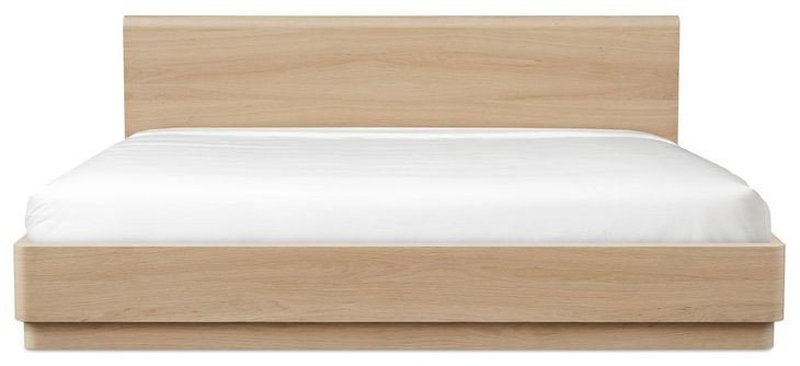 Round Off Light Brown King Platform Bed