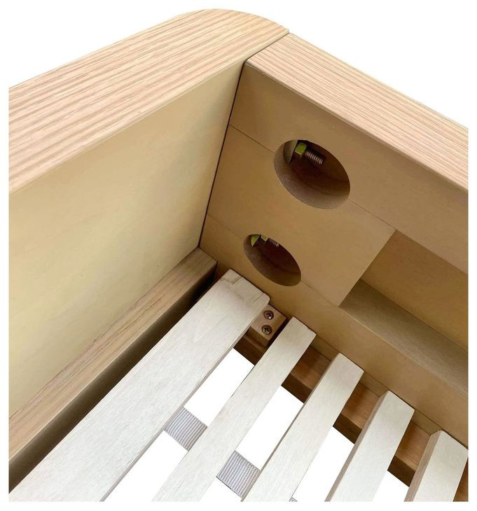 Round Off Light Brown King Platform Bed