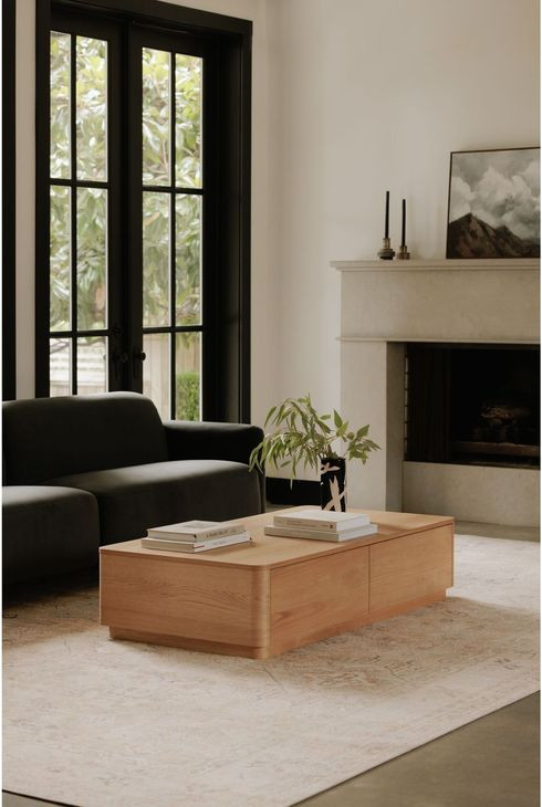 Round Off Natural Oak Rectangular Coffee Table