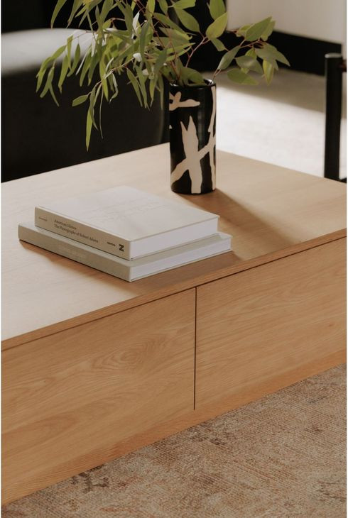 Round Off Natural Oak Rectangular Coffee Table